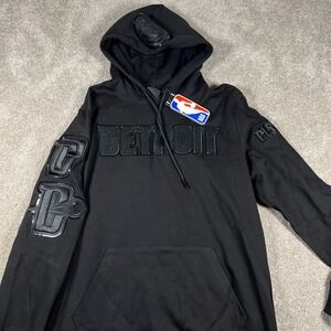 New Detroit Pistons NBA Luxury Athletic Collection Black‎ Hoodie L